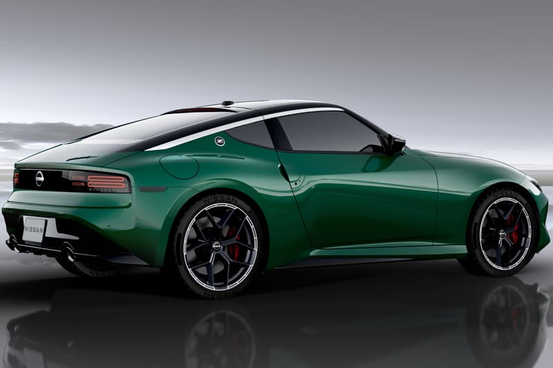 2027 Nissan Fairlady Z facelift in Unryu Green showcasing new two-piece grille and Nismo manual performance variant at Tokyo Auto Salon