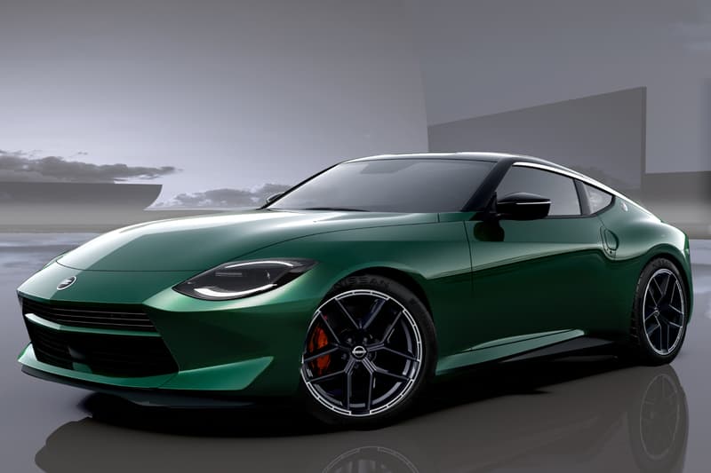 2027 Nissan Fairlady Z facelift in Unryu Green showcasing new two-piece grille and Nismo manual performance variant at Tokyo Auto Salon