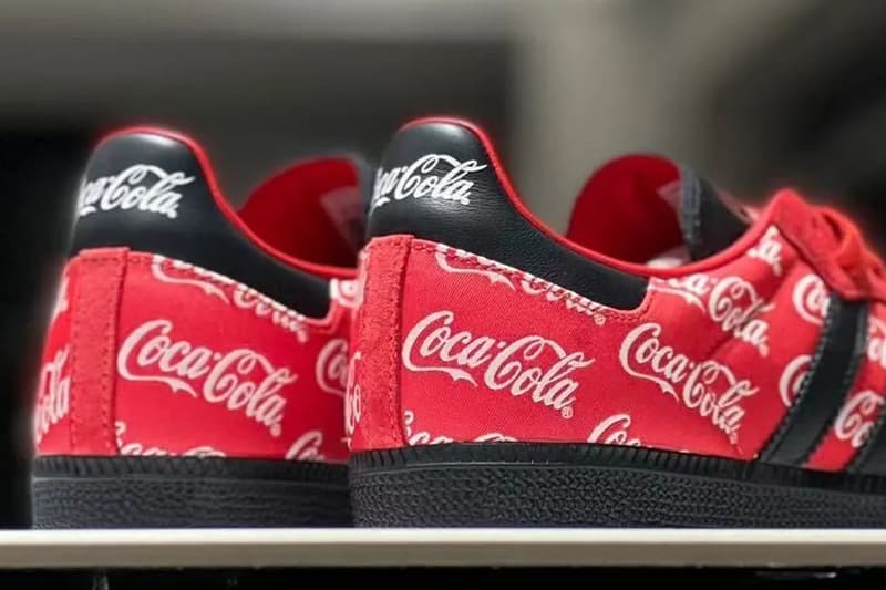 First Look at the Coca-Cola x adidas Samba Collab KH6893 red black 
