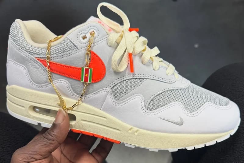 First Look Patta x Nike Air Max 1 '87 Waves Pack White/Hyper Crimson-Pure Platinum II7055-100 release info