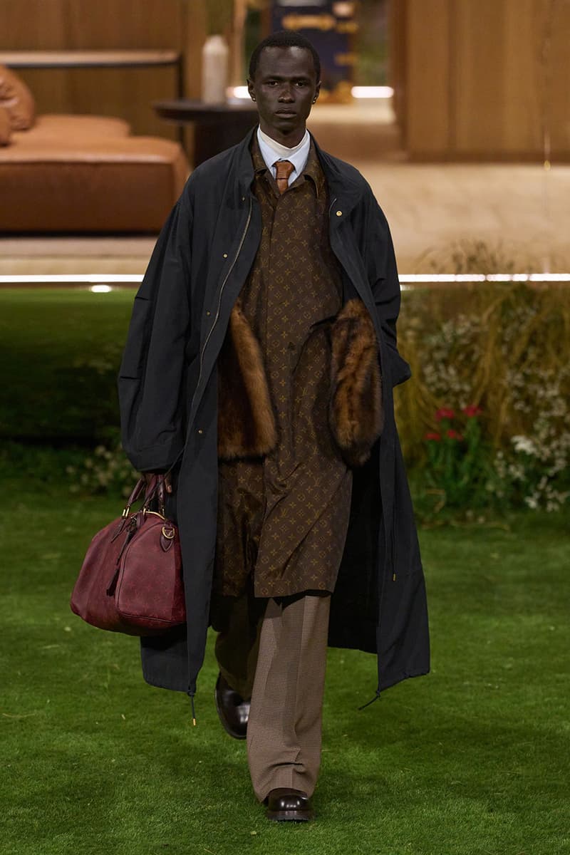 Pharrell Louis Vuitton Fall/Winter 2026 Menswear Paris Fashion Week Runway Collection slippers leather Pharrell's Louis Vuitton FW26 Menswear Collection Reimagines the Architecture of the Inhabited Uniform