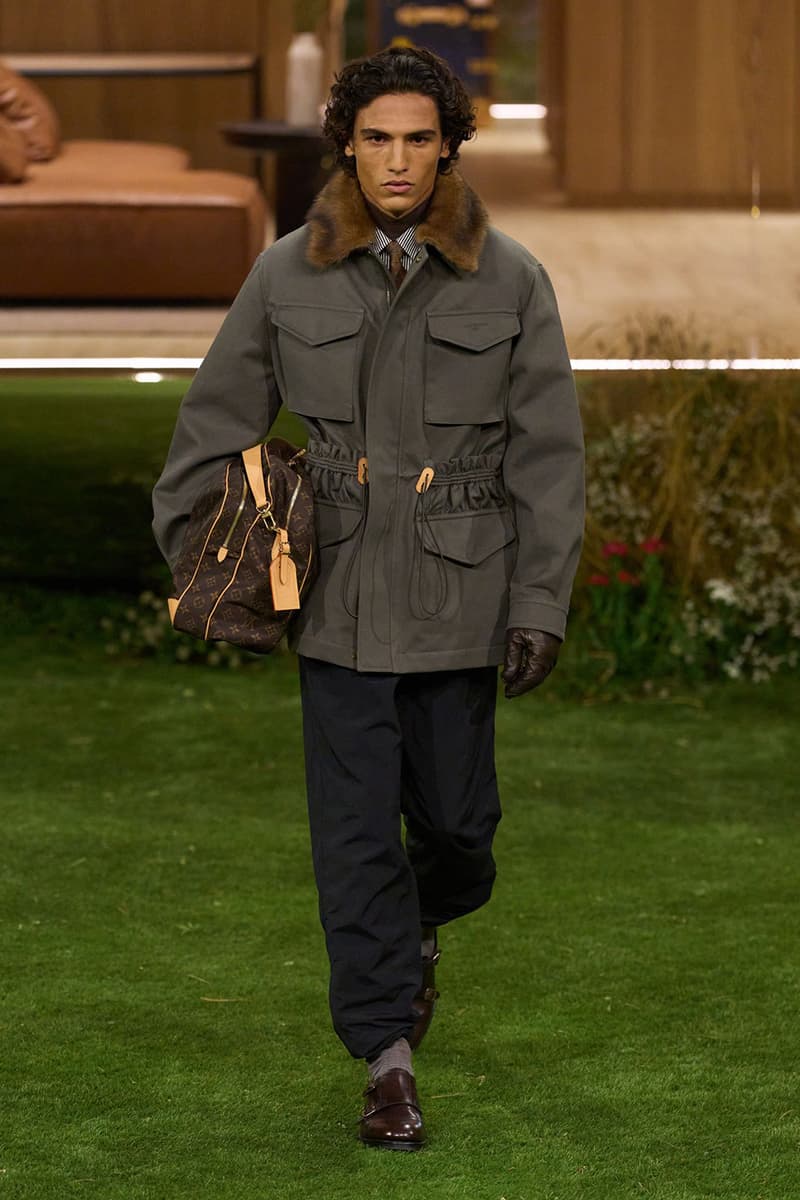 Pharrell Louis Vuitton Fall/Winter 2026 Menswear Paris Fashion Week Runway Collection slippers leather Pharrell's Louis Vuitton FW26 Menswear Collection Reimagines the Architecture of the Inhabited Uniform