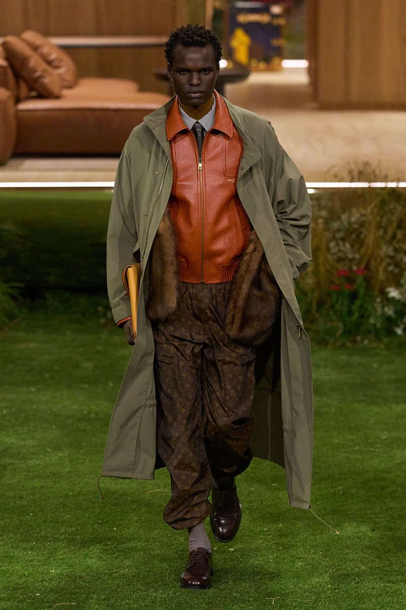 Pharrell Louis Vuitton Fall/Winter 2026 Menswear Paris Fashion Week Runway Collection slippers leather Pharrell's Louis Vuitton FW26 Menswear Collection Reimagines the Architecture of the Inhabited Uniform