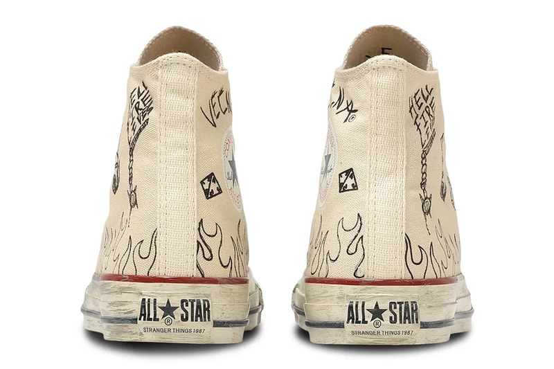Netflix Stranger Things Converse All Star Aged 87 Pack Bleached Black Natural Blue Black Black Red Release Info