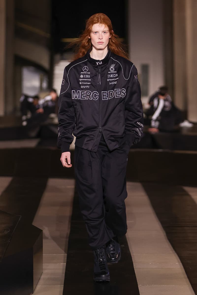 Y-3 Fall/Winter 2026 Paris Fashion Week Runway Collection collaboration Mercedes-AMG PETRONAS F1 Team