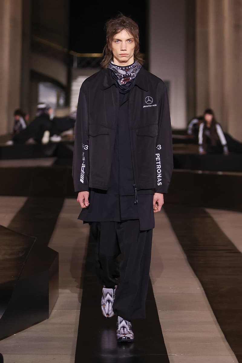 Y-3 Fall/Winter 2026 Paris Fashion Week Runway Collection collaboration Mercedes-AMG PETRONAS F1 Team
