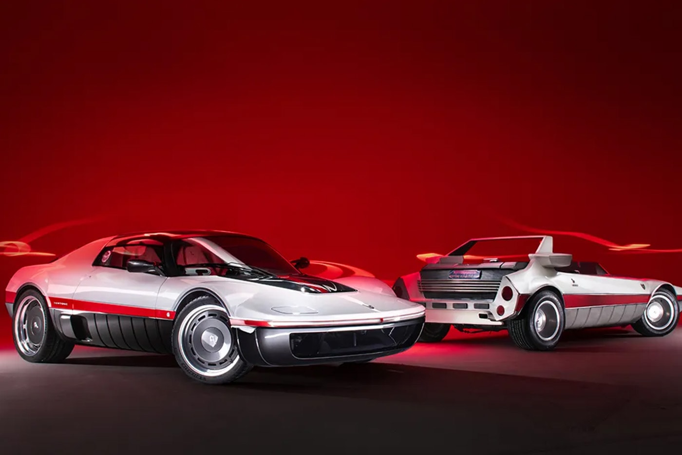 Bertone Runabout neo-retro V6 sports car with pop-up headlights on Lotus-derived carbon body, first Bertone Classic model limited to 25 units