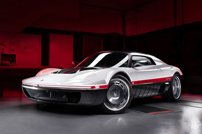 Bertone Runabout neo-retro V6 sports car with pop-up headlights on Lotus-derived carbon body, first Bertone Classic model limited to 25 units