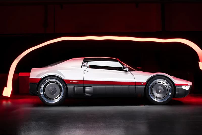 Bertone Runabout neo-retro V6 sports car with pop-up headlights on Lotus-derived carbon body, first Bertone Classic model limited to 25 units