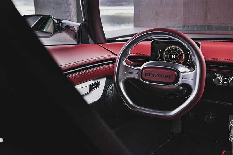 Bertone Runabout neo-retro V6 sports car with pop-up headlights on Lotus-derived carbon body, first Bertone Classic model limited to 25 units