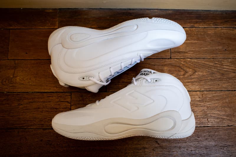 Closer Look at the Junya Watanabe MAN x New Balance P400 Revealed During PFW FW26 two colorways triple black white