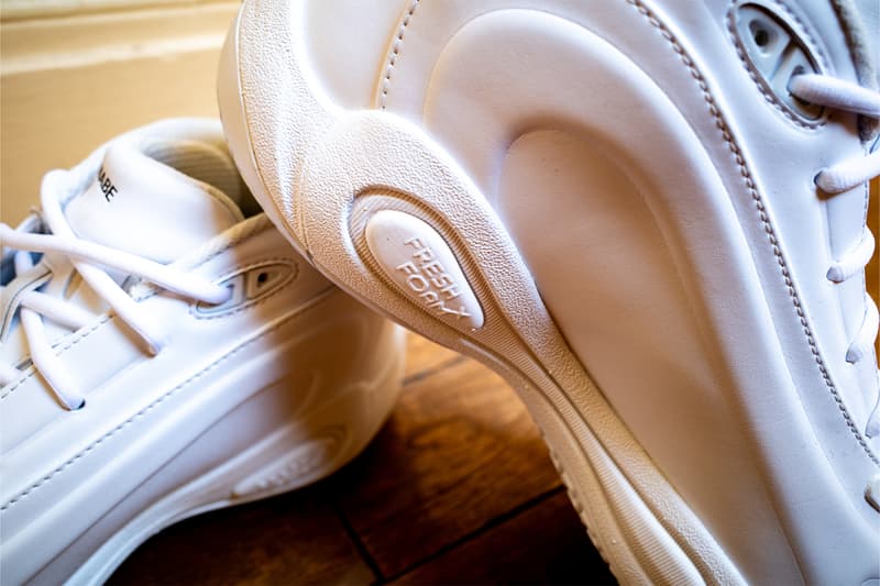 Closer Look at the Junya Watanabe MAN x New Balance P400 Revealed During PFW FW26 two colorways triple black white