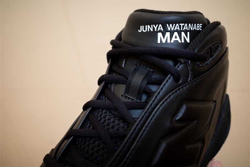 Closer Look at the Junya Watanabe MAN x New Balance P400 Revealed During PFW FW26 two colorways triple black white