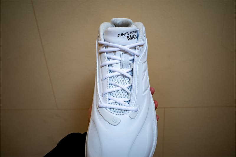 Closer Look at the Junya Watanabe MAN x New Balance P400 Revealed During PFW FW26 two colorways triple black white