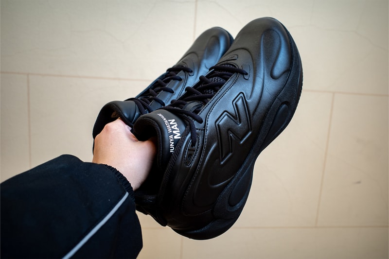 Closer Look at the Junya Watanabe MAN x New Balance P400 Revealed During PFW FW26 two colorways triple black white