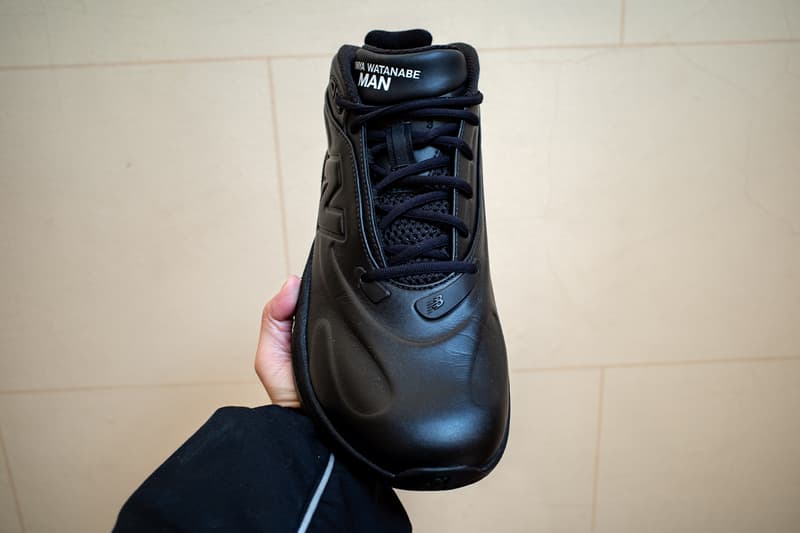 Closer Look at the Junya Watanabe MAN x New Balance P400 Revealed During PFW FW26 two colorways triple black white