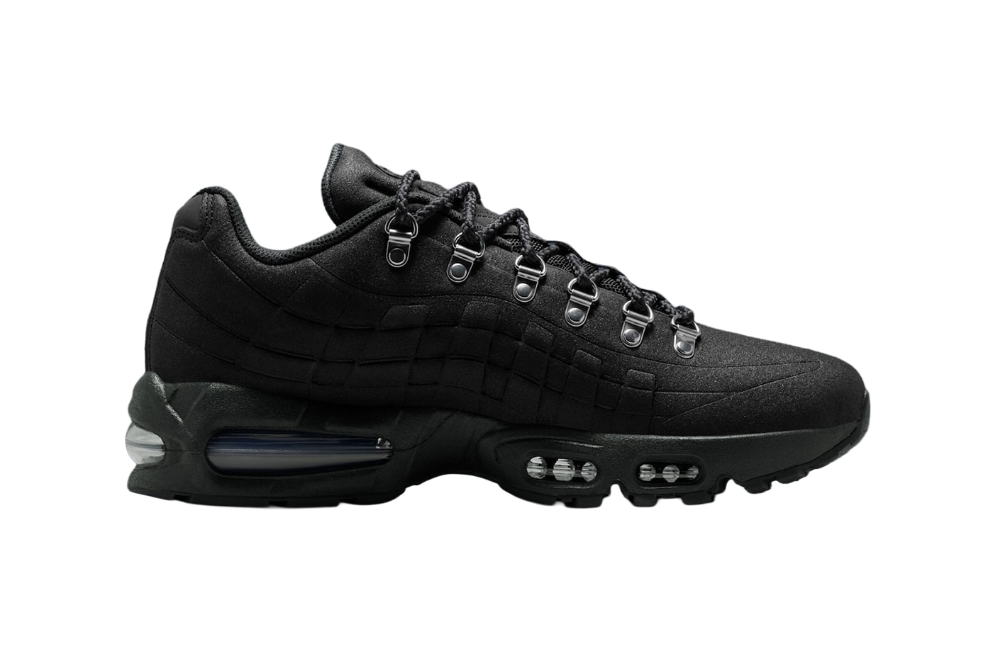 Nike Air Max 95 Hiking Shoe Black Off-Noir-Metallic Silver IQ1662-045 Release Info