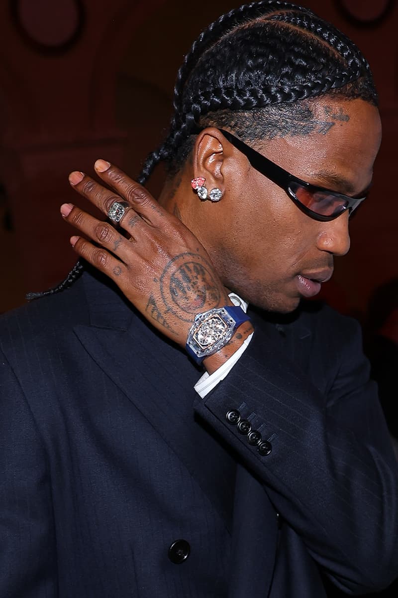 Wrist Check: Travis Scott Stunts $3.1 Million USD RM 75-01 Flying Tourbillon Sapphire Richard Mille Watch hermes veronique nichanian final hermes menswear show paris fashion week pfw fw26 fall winter 2026