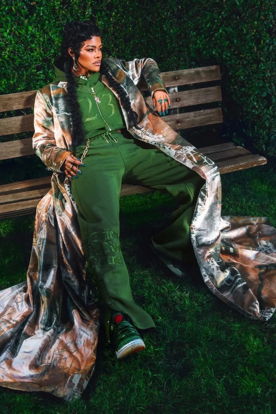 Teyana Taylor Teases Upcoming Jordan Collaboration aj3 air jordan 3 concrete rose green jordan brand
