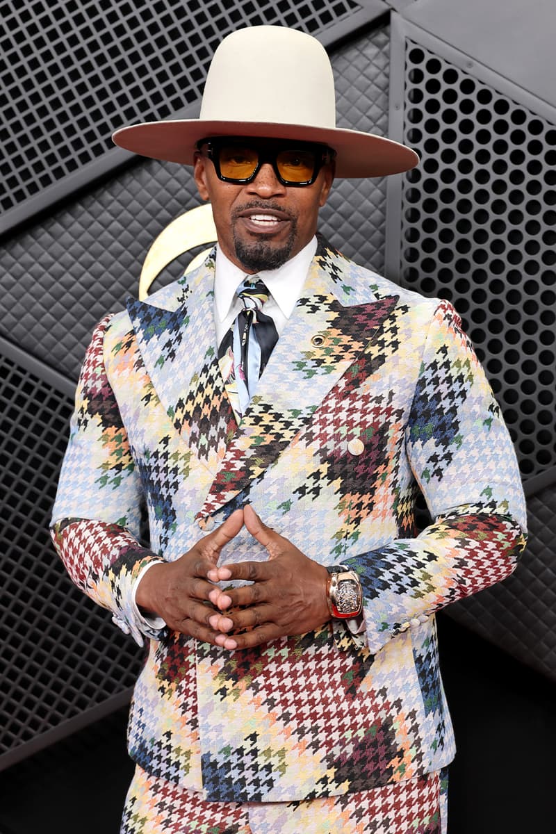 Wrist Check: Jamie Foxx Wears $445,500 USD Jacob & Co. Bugatti Chiron V2 at the 2026 Grammys watch diamond 