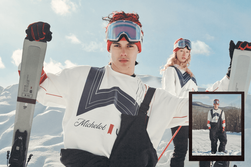 Michelob ULTRA SHRED Hypebeast GRATIFY Sports Goggles Vintage Crewneck Olympic Winter Games Milano Cortina 2026 après-ski