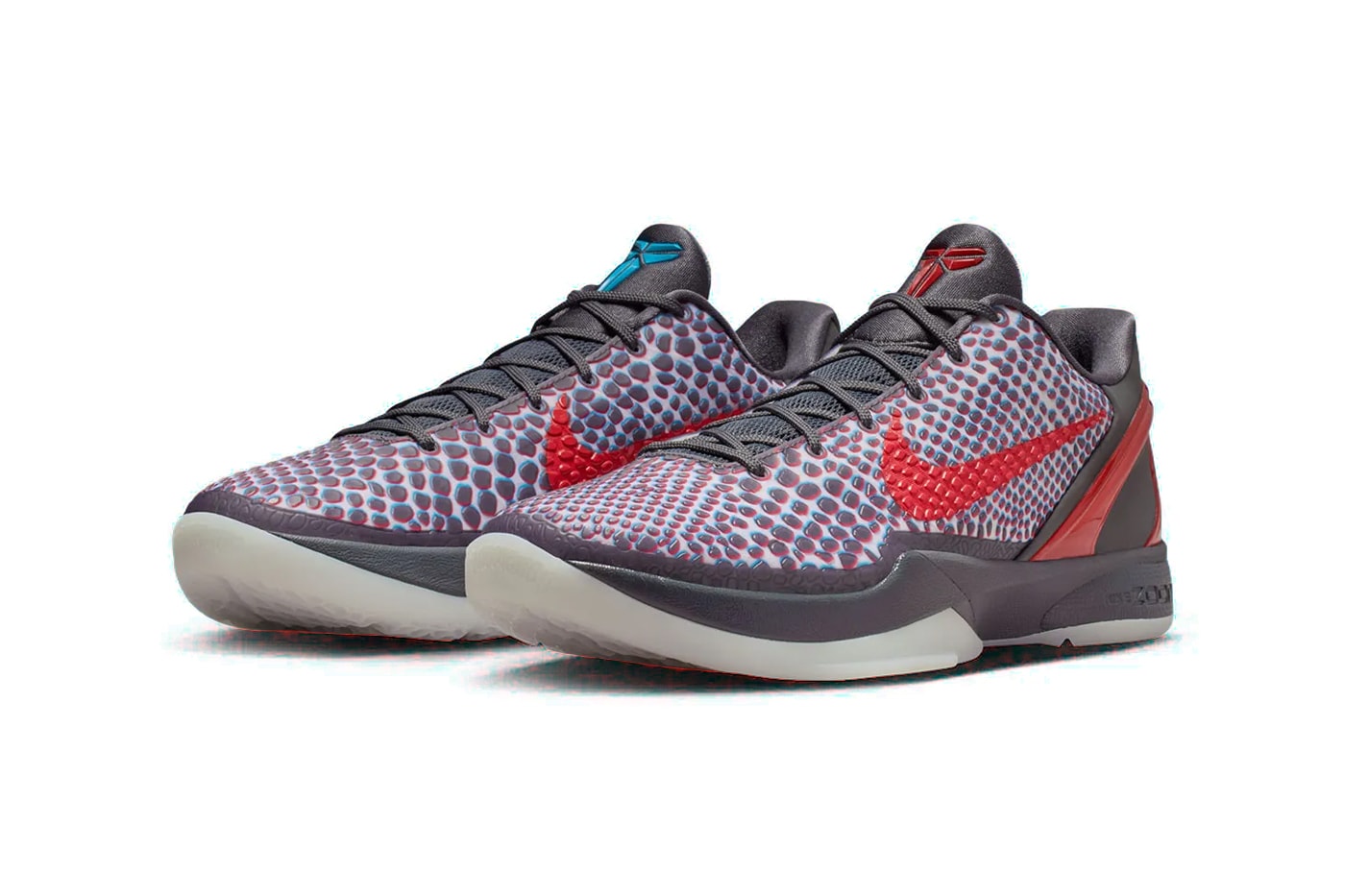 Nike Kobe 6 Protro All-Star "Hollywood 3D"  IQ3902-002 Release Info kobe bryant basketball shoes Dark Grey/Chlorine Blue/Daring Red