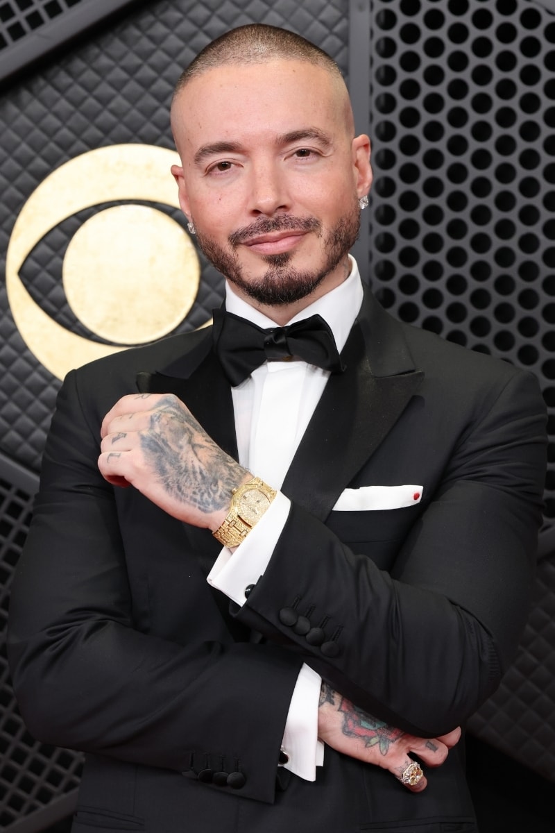 Wrist Check J Balvin Audemars Piguet Royal Oak "Jumbo" Extra-Thin Yellow Gold Full-Set Yellow Sapphires Ref. 16202BA.HH.1241BA.01 Grammys 2026