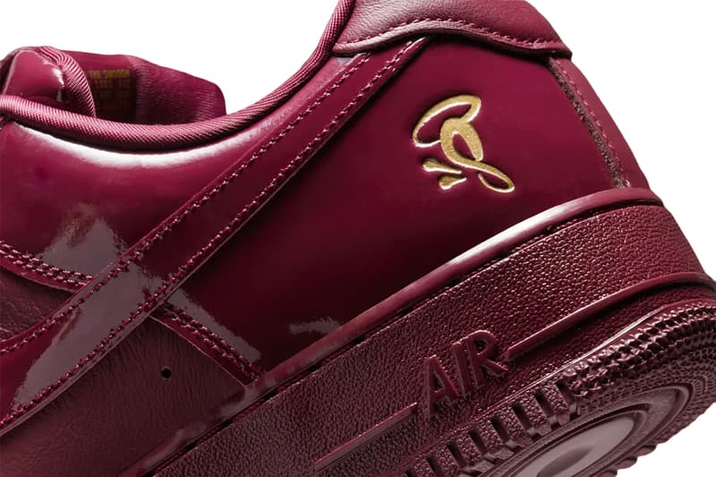 Central Cee SYNA WORLD Nike Air Force 1 Low Dark Beetroot Metallic Gold-Red Oxide IO9970-638 Official Images