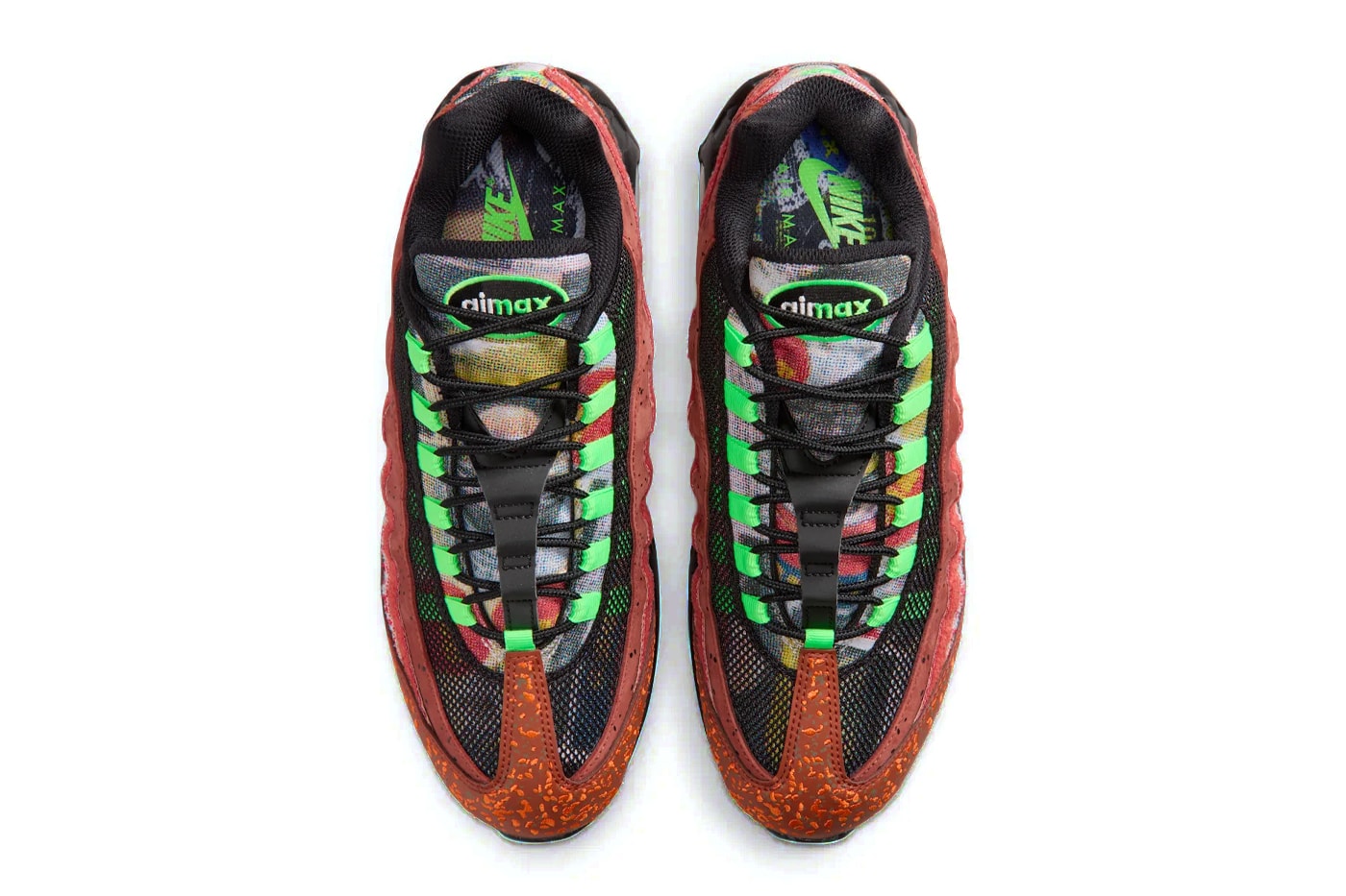 Official Look at the Nike Air Max 95 "Hong Kong" Cinnamon/Black-Voltage Green-Metallic Silver IQ5755-200