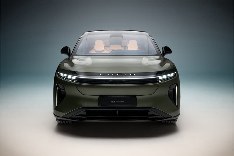 lucid gravity electric vehicle suv seven seater berlin seven suite touring grand living space frunk floating screens leather seats massage 