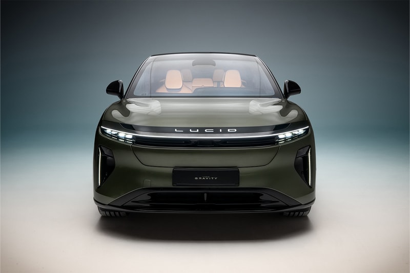 lucid gravity electric vehicle suv seven seater berlin seven suite touring grand living space frunk floating screens leather seats massage 