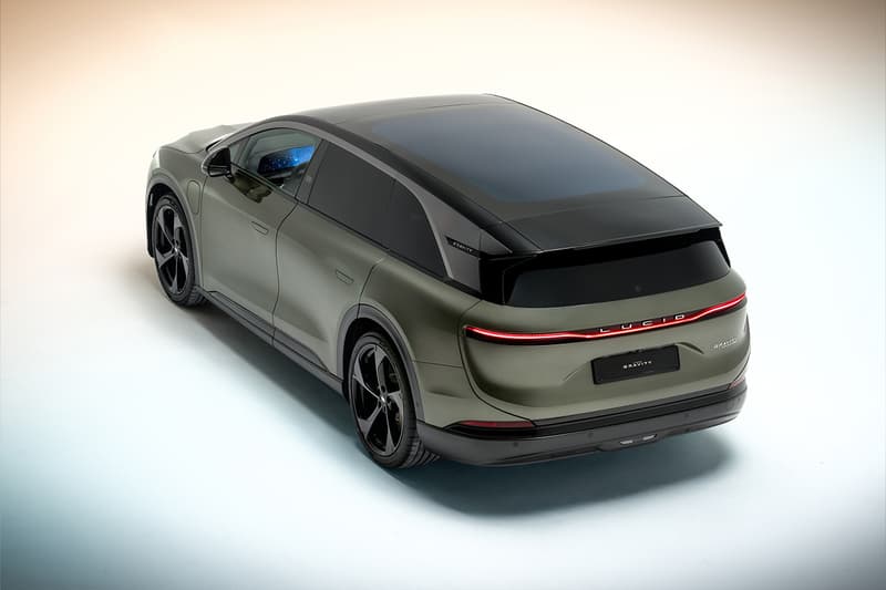 lucid gravity electric vehicle suv seven seater berlin seven suite touring grand living space frunk floating screens leather seats massage 