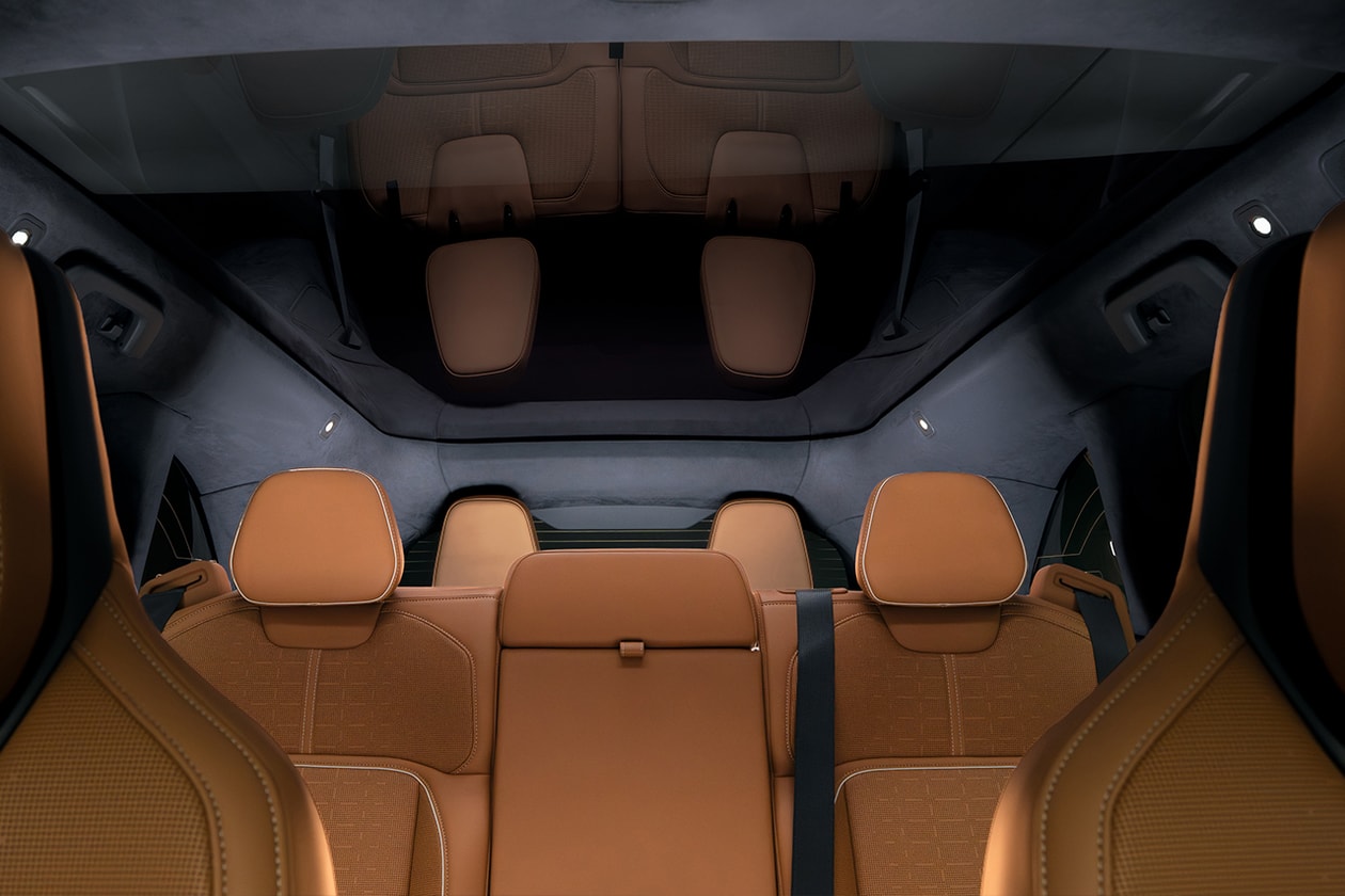 lucid gravity electric vehicle suv seven seater berlin seven suite touring grand living space frunk floating screens leather seats massage 