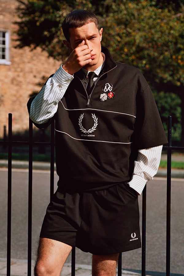 Kris Van Assche Reinvents the "Uniform of Youth" in Debut Fred Perry Collaboration lookbooks dior homme berluit british belgian designer