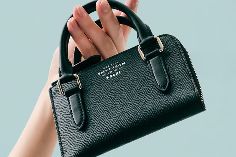 Smythson and sacai Unveil Hybrid Leather Goods Collection limited capsule a passport cover, pouch, and Chelsea notebook