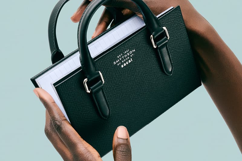 Smythson and sacai Unveil Hybrid Leather Goods Collection limited capsule a passport cover, pouch, and Chelsea notebook