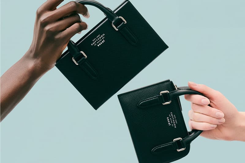 Smythson and sacai Unveil Hybrid Leather Goods Collection limited capsule a passport cover, pouch, and Chelsea notebook