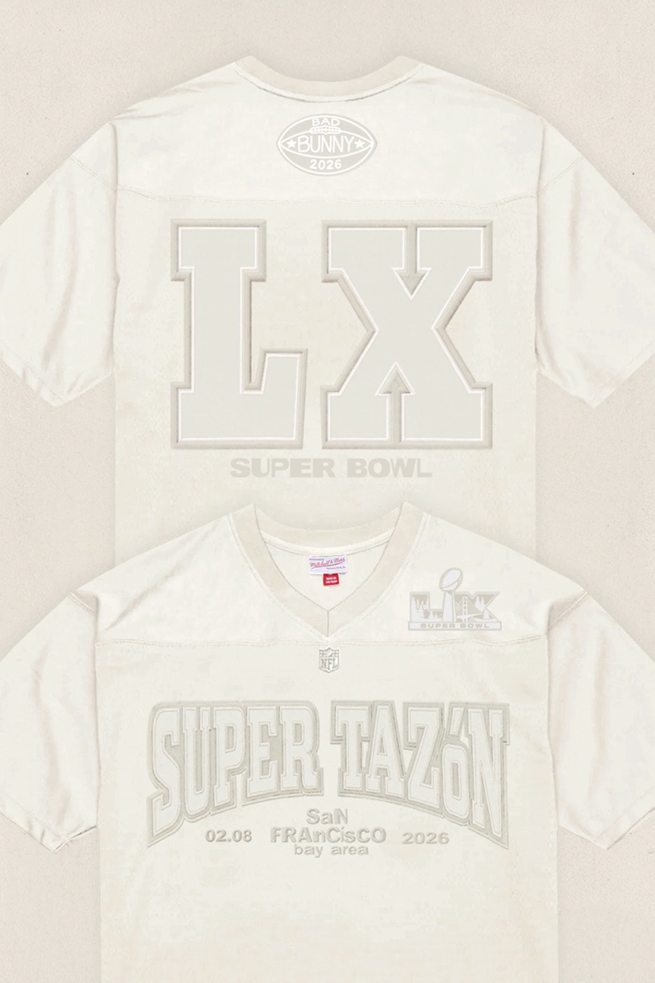 Bad Bunny Mitchell Ness Super Bowl halftime show Inspired Super Tazón Legacy Jersey Release info