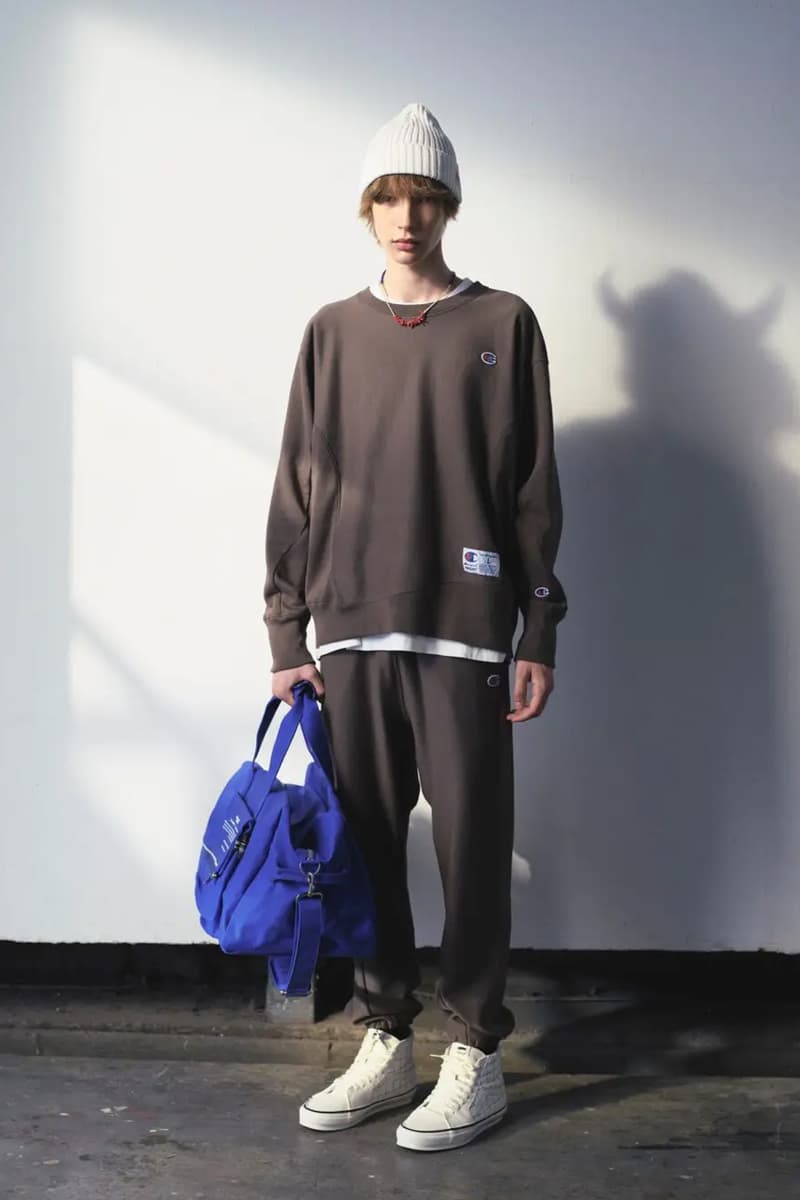 Champion and UNDERCOVER Reunite for Elevated SS26 Capsule collaboration spring summer 2026 sweatpants sweaters comfy