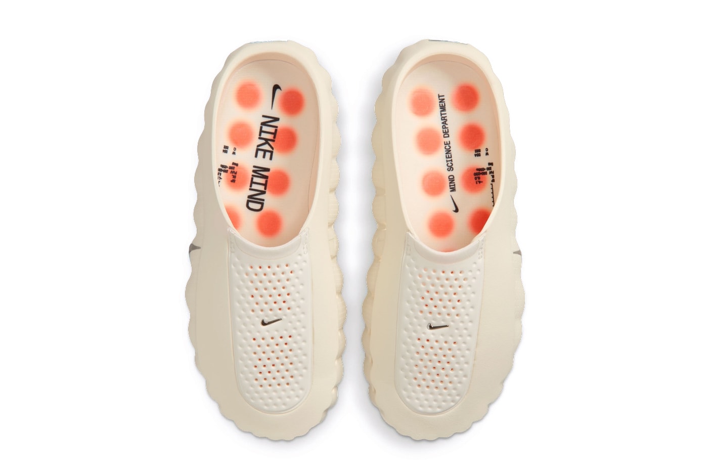 Official Look at the Nike Mind 001 "Sail" HQ4309-100 Sail/Hyper Crimson-Black-Chrome