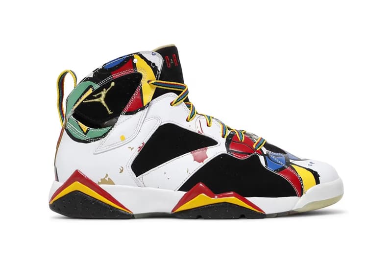 Air Jordan 7 "Miro" IQ6573-100 release info joan miro White/Metallic Gold-Sport Red-Varsity Royal michael jordan brand june return