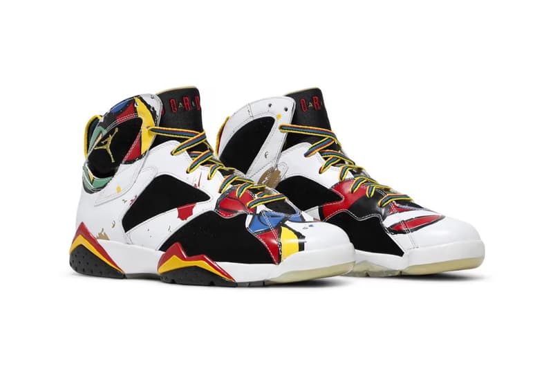 Air Jordan 7 "Miro" IQ6573-100 release info joan miro White/Metallic Gold-Sport Red-Varsity Royal michael jordan brand june return