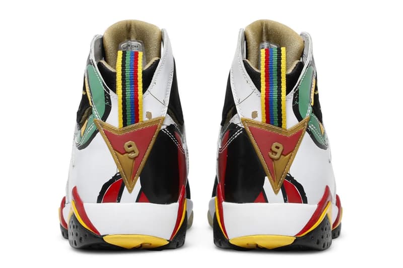 Air Jordan 7 "Miro" IQ6573-100 release info joan miro White/Metallic Gold-Sport Red-Varsity Royal michael jordan brand june return