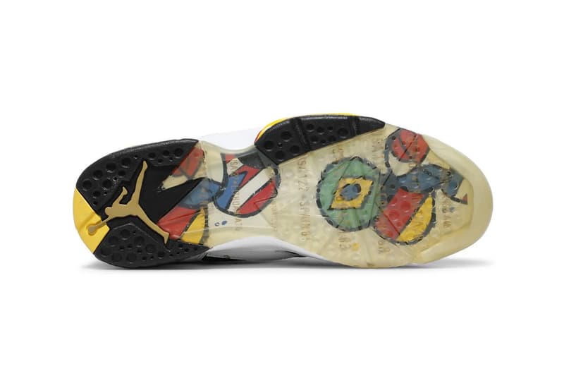 Air Jordan 7 "Miro" IQ6573-100 release info joan miro White/Metallic Gold-Sport Red-Varsity Royal michael jordan brand june return