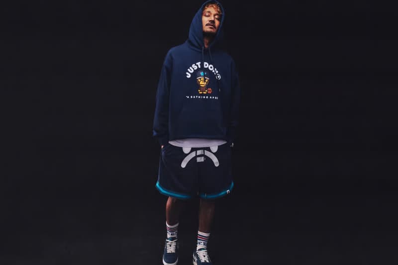Don C and BAPE Drop Snakeskin STAs and Retro Court Gear for NBA All-Star Weekend apparel hat hoodies a bathing ape basketball just don