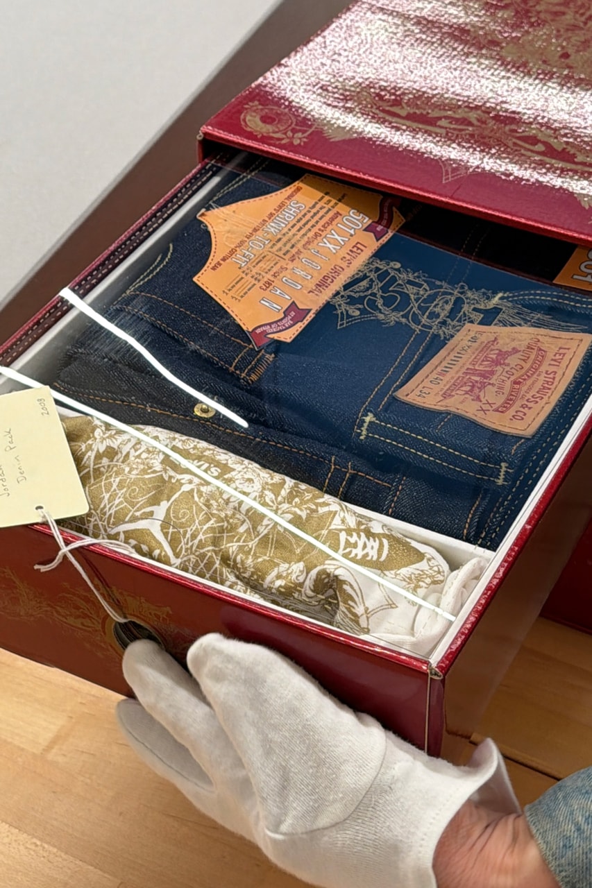 Step Inside the Levi's Archives tour Olympic Team Trucker Jacket for Mark Schultz (1984) Levi's SilverTab Loose Jeans by Ben Ramirez (1990s) Air Jordan 1 Mid Levi's 23/501 Denim Pack (2007) Albert Einstein's Levi Strauss Cossac Jacket