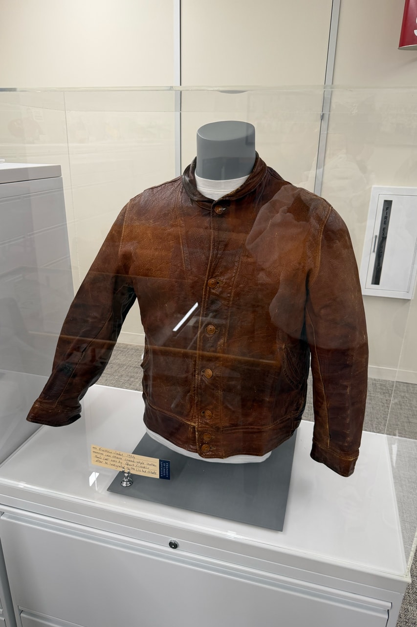 Step Inside the Levi's Archives tour Olympic Team Trucker Jacket for Mark Schultz (1984) Levi's SilverTab Loose Jeans by Ben Ramirez (1990s) Air Jordan 1 Mid Levi's 23/501 Denim Pack (2007) Albert Einstein's Levi Strauss Cossac Jacket