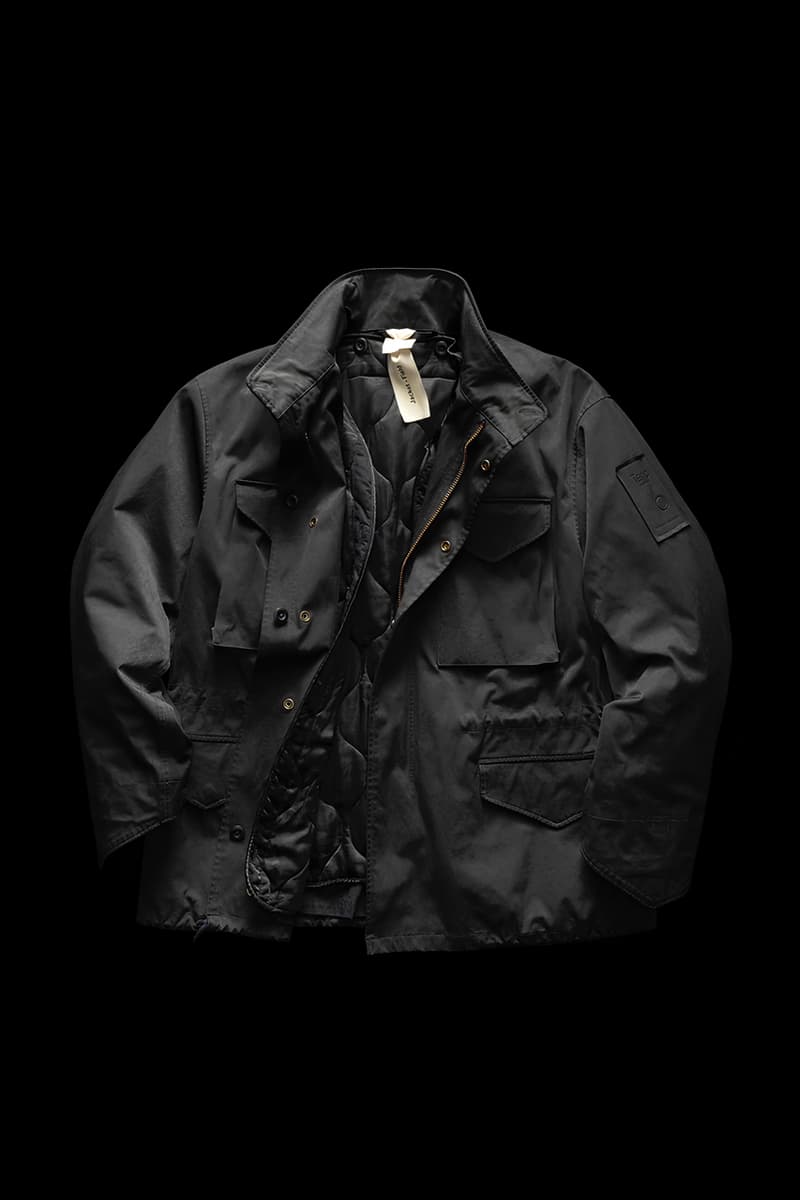 Ten C comoli capsule collection japanese italian suit material hooded coat field jacket satin liner nylon tactel crinkle fabric knit pants crewneck