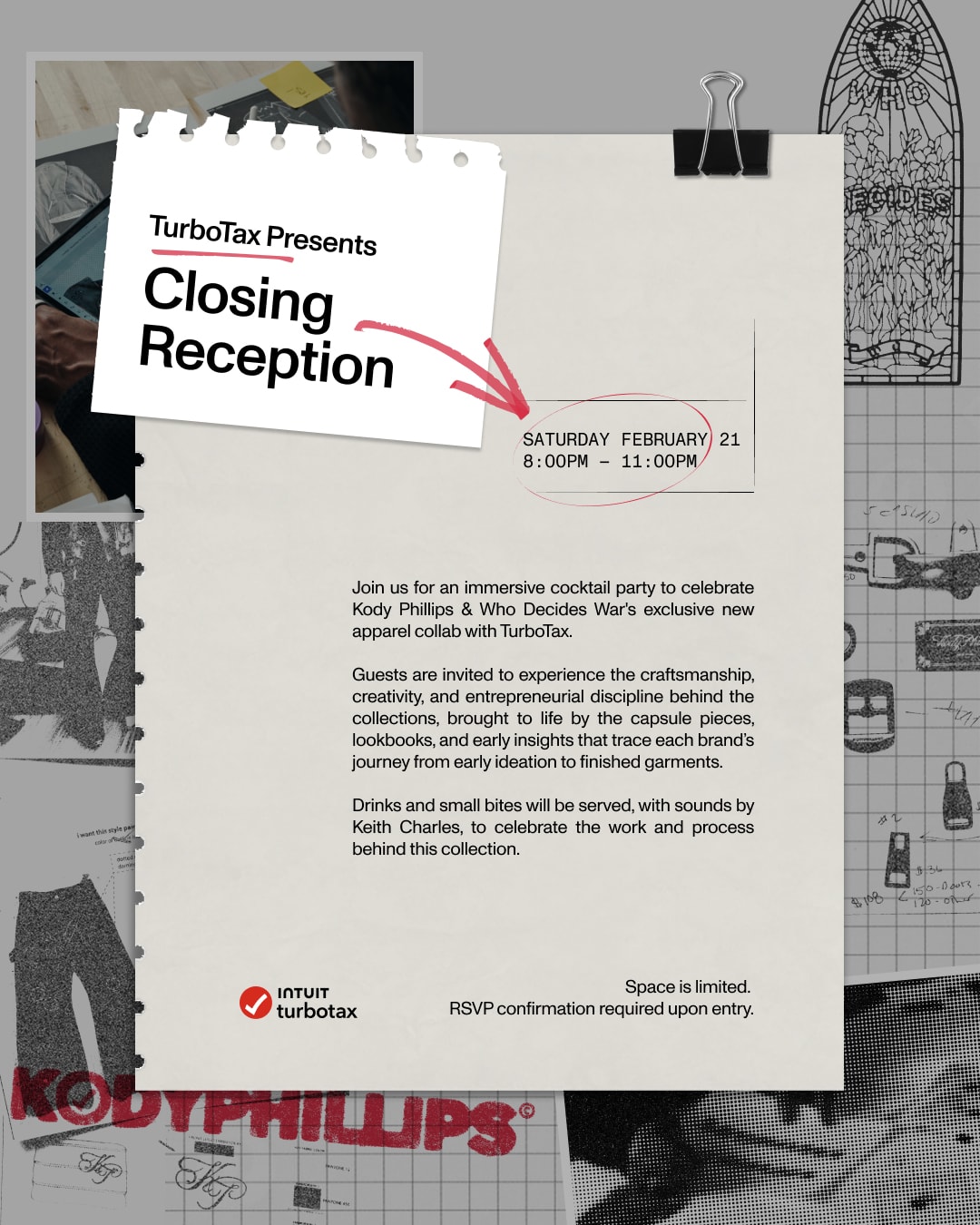 Intuit TurboTax Who Decides War Kody Phillips NYC Designers Collaborative Fashion Capsules SoHo Social Mixer Event Party  