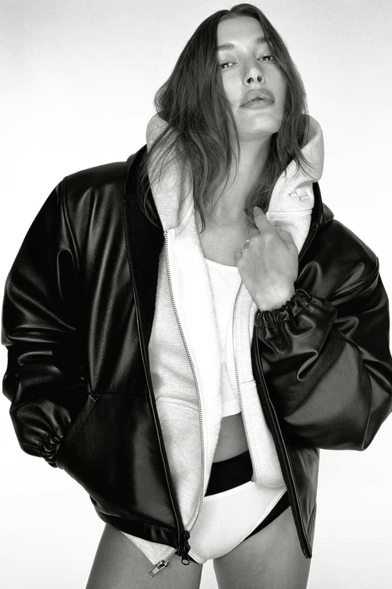 Justin Bieber's SKYLRK Taps Hailey Bieber for New Capsule valentines day release padded shoulders leather jackets hoodies sweaters slides phone cases 